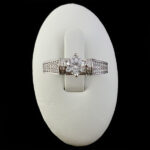 حلقه تک نگین نقره زنانه طرح سمن - Image 4