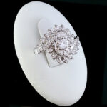 حلقه نقره زنانه طرح چند نگین عطرین