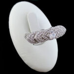 حلقه تک نگین نقره زنانه طرح سوین