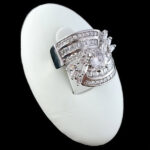 حلقه تک نگین نقره زنانه طرح روژیا