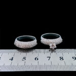 حلقه و پشت حلقه نقره زنانه طرح فصیحه - Image 2