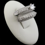 حلقه و پشت حلقه نقره زنانه طرح فصیحه