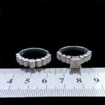 حلقه و پشت حلقه نقره زنانه طرح فضیلت - Image 2