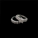 حلقه و پشت حلقه نقره زنانه طرح فضیلت - Image 3