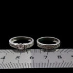 حلقه و پشت حلقه نقره زنانه طرح فضیله - Image 2