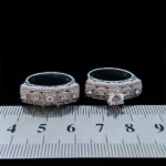 حلقه و پشت حلقه نقره زنانه طرح چند نگین فوزیه - Image 2