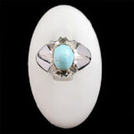 انگشتر نقره مردانه طرح جاهد با سنگ فیروزه نیشابوری - Image 2