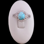 انگشتر فیروزه نقره زنانه طرح آندیا - Image 3