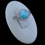 انگشتر فیروزه نقره زنانه طرح آندیا