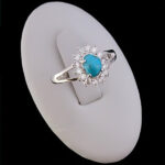 انگشتر فیروزه نقره زنانه طرح آنوشا