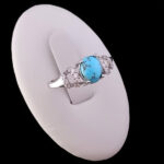 انگشتر فیروزه نقره زنانه طرح شایلی۲