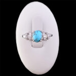 انگشتر فیروزه نقره زنانه طرح شایلی۲ - Image 4