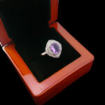 انگشتر آمیتیست نقره زنانه طرح گلچهر‌‌‌ - Image 3