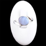 انگشتر عقیق کبود یمنی نقره دست ساز زنانه طرح سورینا + حرز امام جواد (ع) - Image 3