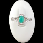 انگشتر عقیق سبز نقره زنانه طرح فرینا - Image 5