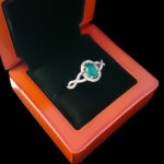 انگشتر عقیق سبز نقره زنانه طرح فرینا - Image 2