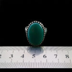 انگشتر عقیق سبز نقره مردانه طرح زاوش - Image 2