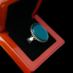 انگشتر عقیق سبز نقره مردانه طرح زاوش - Image 6