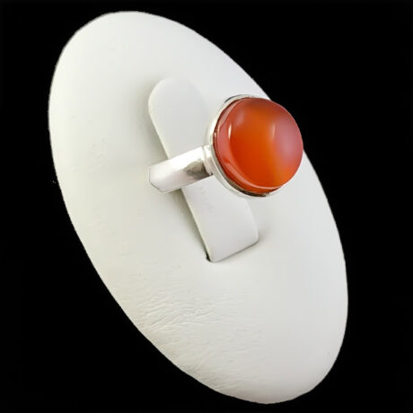 انگشتر عقیق سرخ یمنی نقره دست ساز مردانه و زنانه طرح حسیبا‌‌‌ با حرز امام جواد (ع)