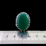 انگشتر عقیق سبز نقره مردانه طرح برنا‌‌‌ - Image 7