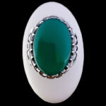 انگشتر عقیق سبز نقره مردانه طرح برنا‌‌‌ - Image 4