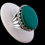 انگشتر عقیق سبز نقره مردانه طرح برنا‌‌‌