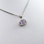 گردنبند عقیق کبود یمنی نقره زنانه طرح راحمه - Image 3