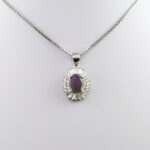 گردنبند عقیق کبود یمنی نقره زنانه طرح روژینا