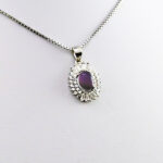 گردنبند عقیق کبود یمنی نقره زنانه طرح روژینا - Image 2