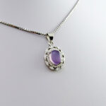 گردنبند عقیق کبود یمنی نقره زنانه طرح فروز - Image 3