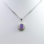 گردنبند عقیق کبود یمنی نقره زنانه طرح کامله