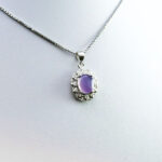 گردنبند عقیق کبود یمنی نقره زنانه طرح کامله - Image 2