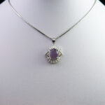 گردنبند عقیق کبود یمنی نقره زنانه طرح کتانه