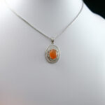 گردنبند عقیق سرخ یمنی نقره زنانه طرح کریمه - Image 3