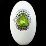 انگشتر نقره زنانه طرح فاخر طوبی با سنگ زبرجد الماس تراش - Image 4