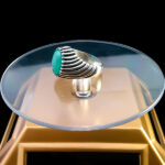 انگشتر زمرد نقره مردانه طرح پاکمهر - Image 5