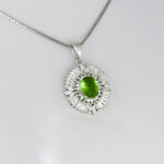 گردنبند الکساندریت الماس تراش نقره زنانه طرح آریاناز - Image 2