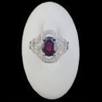 انگشتر نقره زنانه طرح اطلس با سنگ گارنت الماس تراش - Image 4