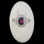 انگشتر نقره زنانه طرح اسرا با سنگ گارنت الماس تراش - Image 4