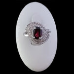 انگشتر گارنت نقره زنانه طرح شارونا‌‌‌ - Image 2