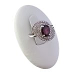 انگشتر گارنت نقره زنانه طرح شارونا‌‌‌