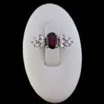 انگشتر گارنت نقره زنانه طرح گلبر‌‌‌ - Image 3