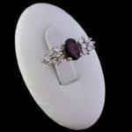 انگشتر گارنت نقره زنانه طرح گلبر‌‌‌