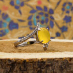 انگشتر شرف الشمس نقره زنانه طرح فائزه + حکاکی - Image 4