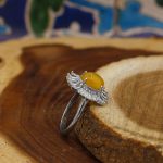 انگشتر شرف الشمس نقره زنانه طرح شهربانو + حکاکی - Image 2