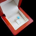 انگشتر فیروزه نیشابوری نقره زنانه طرح راشده - Image 3