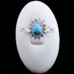 انگشتر فیروزه نیشابوری نقره زنانه طرح راشده - Image 4