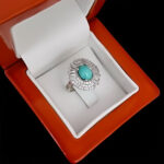 انگشتر فیروزه نیشابوری نقره زنانه طرح راشین - Image 4