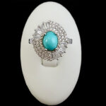 انگشتر فیروزه نیشابوری نقره زنانه طرح راشین - Image 3