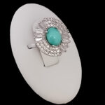 انگشتر فیروزه نیشابوری نقره زنانه طرح راشین